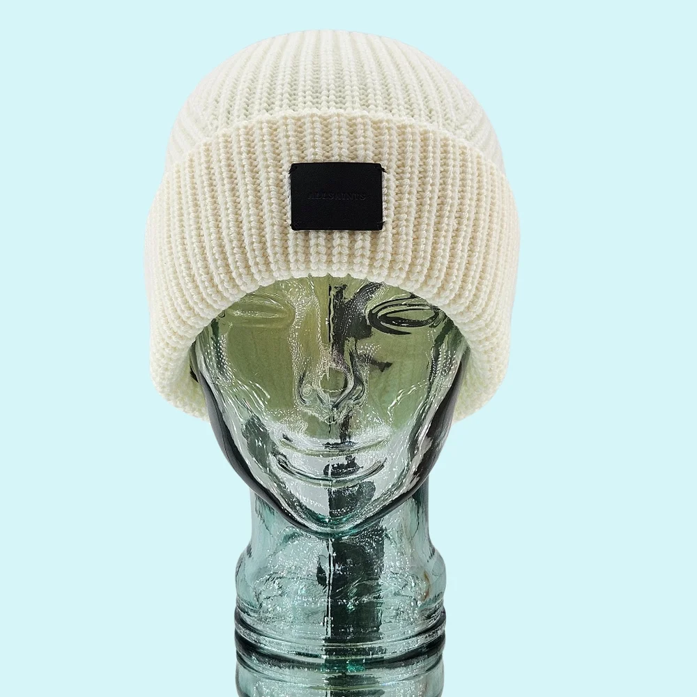 BUNDLE - 2 All Saints Hats Beanies Chalk Wool Blend Knit Cottagecore Outdoor